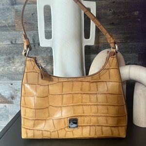 Dooney & Bourke MINI SHORT SHOULDER BAG. Crocodile print. Silver hardware.